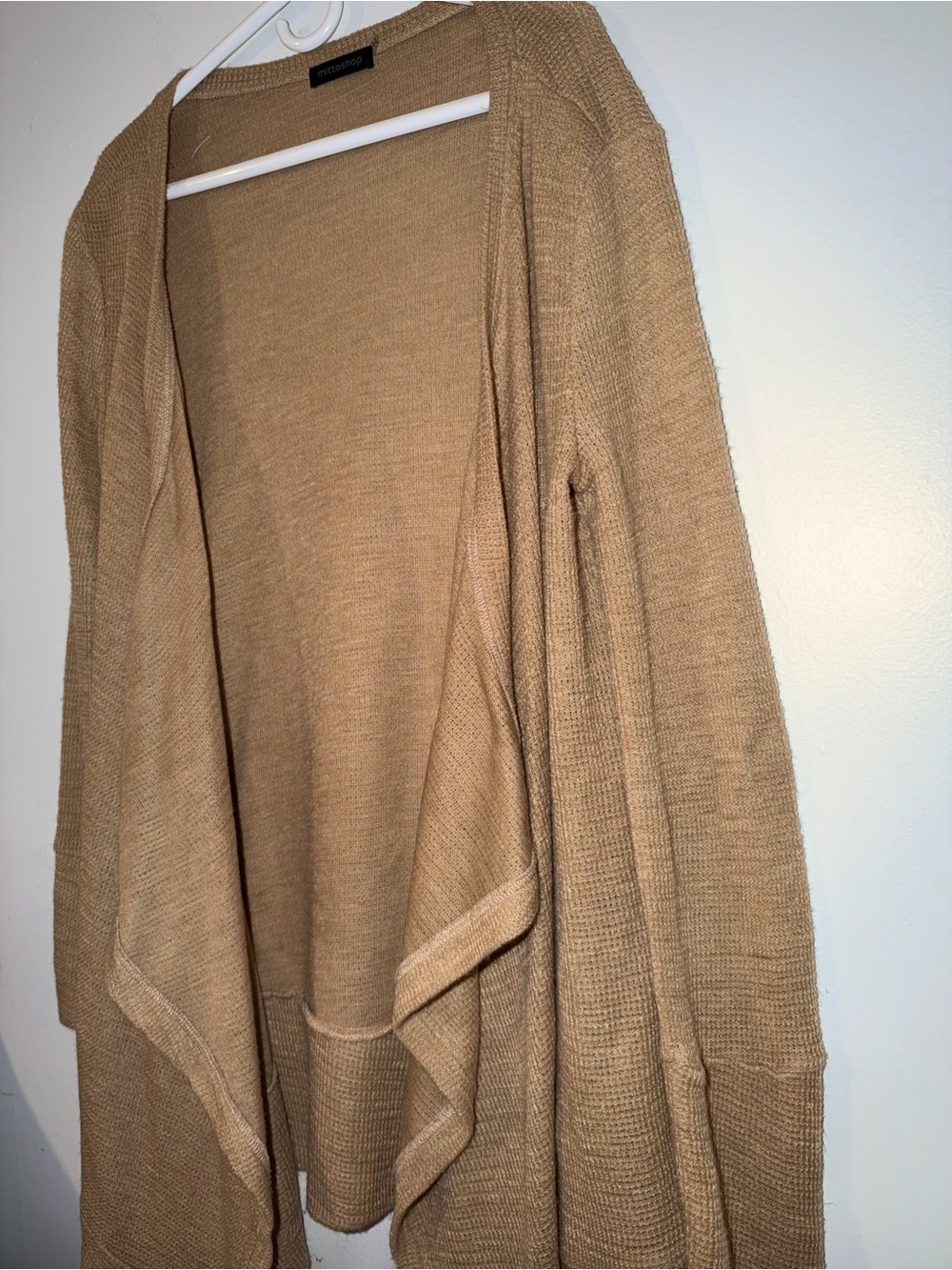mittoshop Camel Open-Front Draped Women's Cardigan